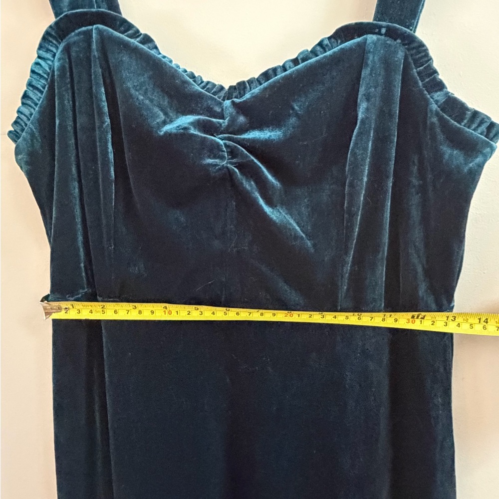 Betsey Johnson Dark Emerald Green Velvet Evening Casual Party Dress 90s Y2K - Picture 12 of 14